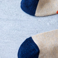 Kapital 96 Yarns Bandana Heel Ankle Socks, Ecru/Orange
