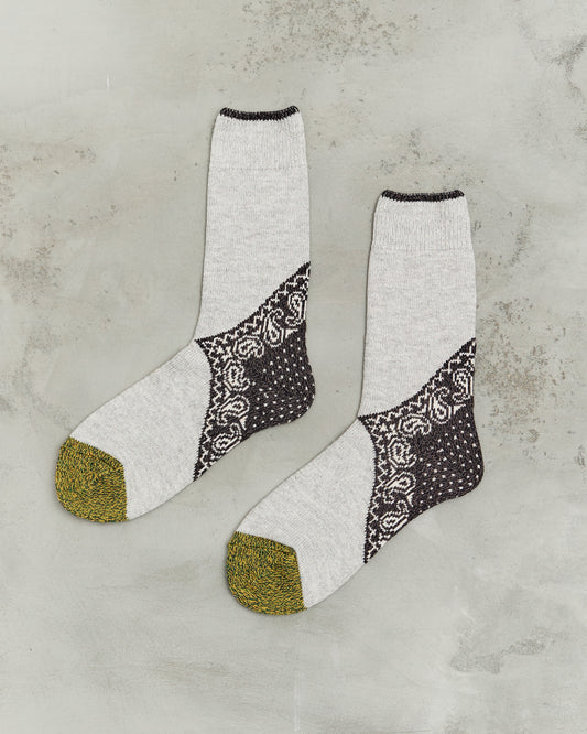 Kapital 96 Yarns Heel Paisley Bandana Socks, Black