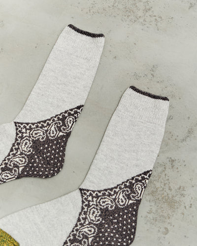 Kapital 96 Yarns Heel Paisley Bandana Socks, Black