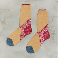 Kapital 96 Yarns Heel Paisley Bandana Socks, Red