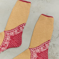 Kapital 96 Yarns Heel Paisley Bandana Socks, Red