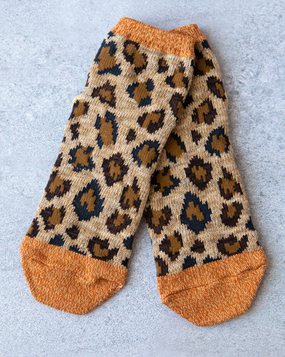 Kapital 96 Yarns Leopard Smiley Ankle Socks, Orange