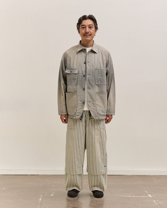 Kapital 9oz French Hickoree W-Knee EASY Baggy Pants Unisex, Hickoree