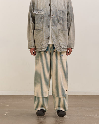 Kapital 9oz French Hickoree W-Knee EASY Baggy Pants Unisex, Hickoree