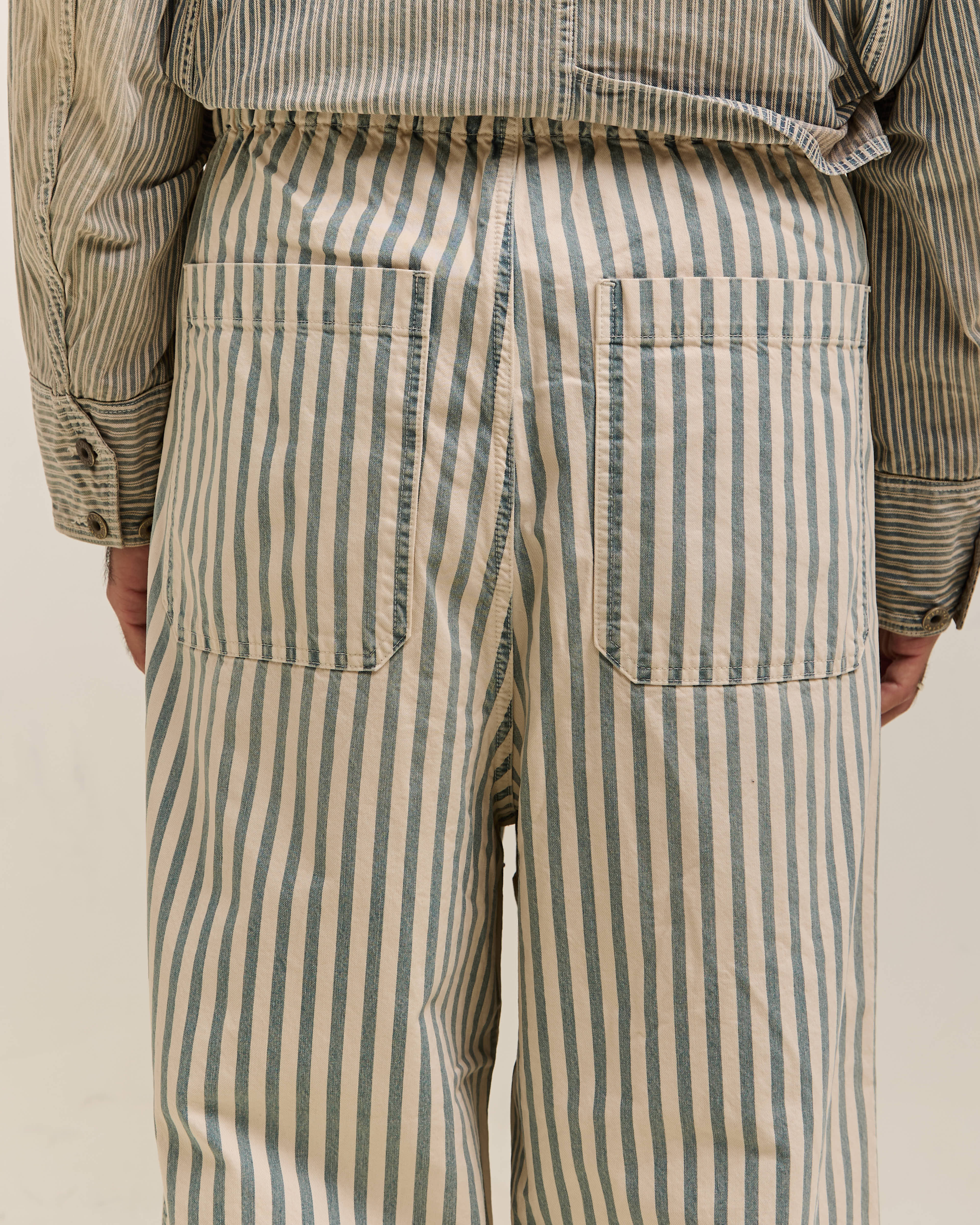 Kapital 9oz French Hickoree W-Knee EASY Baggy Pants Unisex