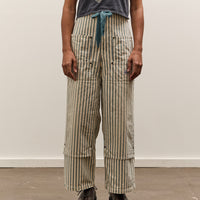 Kapital 9oz French Hickoree W-Knee EASY Baggy Pants, Hickoree