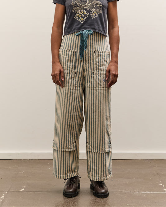 Kapital 9oz French Hickoree W-Knee EASY Baggy Pants, Hickoree