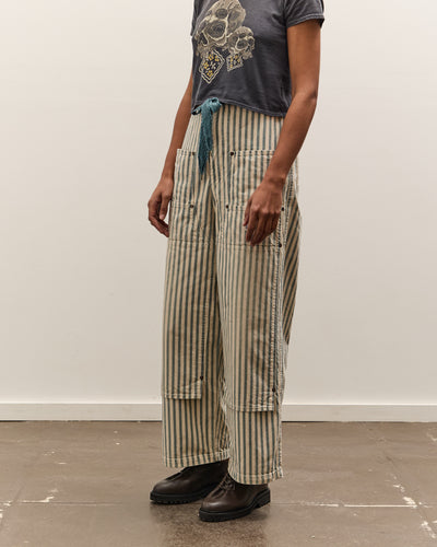 Kapital 9oz French Hickoree W-Knee EASY Baggy Pants, Hickoree