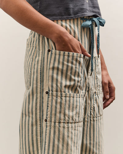 Kapital 9oz French Hickoree W-Knee EASY Baggy Pants, Hickoree