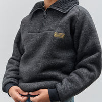 Kapital Boa Fleece Zip Alpine Pullover, Black