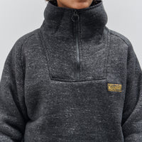 Kapital Boa Fleece Zip Alpine Pullover, Black