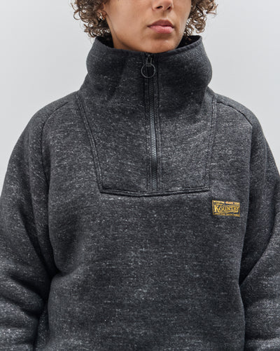 Kapital Boa Fleece Zip Alpine Pullover, Black