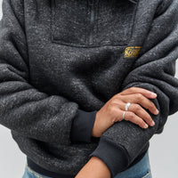 Kapital Boa Fleece Zip Alpine Pullover, Black