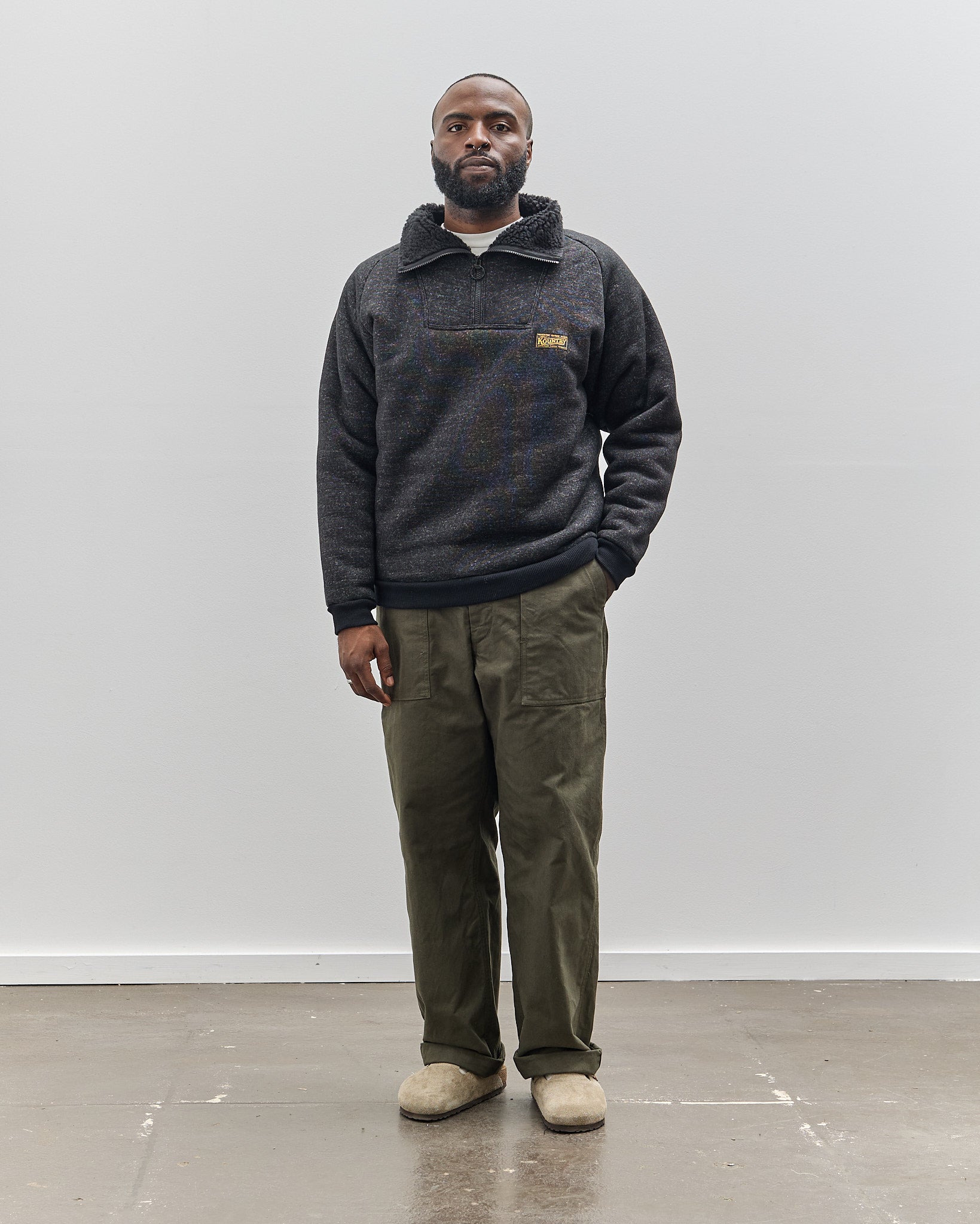 Kapital Unisex Boa Fleece Zip Alpine Pullover, Black – Glasswing