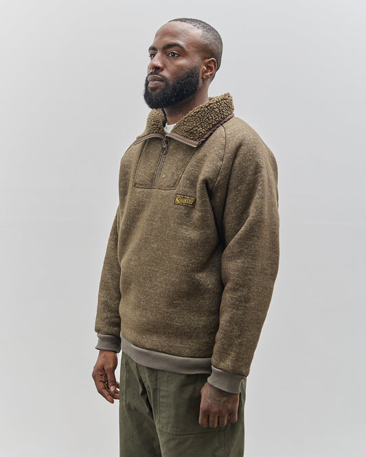Kapital Unisex Boa Fleece Zip Alpine Pullover, Khaki – Glasswing