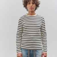 Kapital Striped Crew Long Tee, Profile Rainbowy Patch