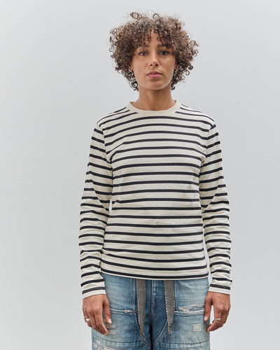 Kapital Striped Crew Long Tee, Profile Rainbowy Patch