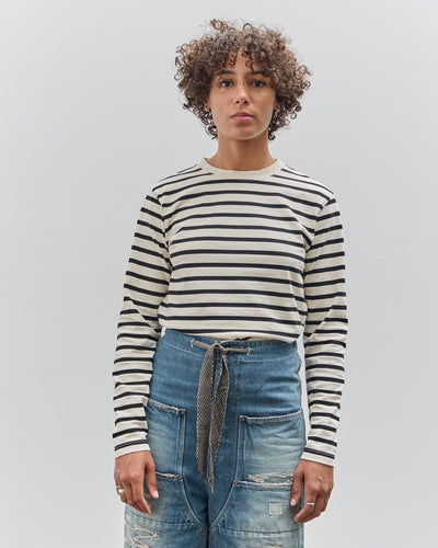 Kapital Striped Crew Long Tee, Profile Rainbowy Patch