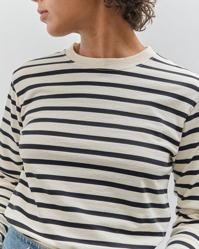 Kapital Striped Crew Long Tee, Profile Rainbowy Patch