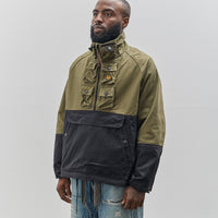 Kapital Unisex Chino 2Tone Nickel 6 Anorak, Khaki Black