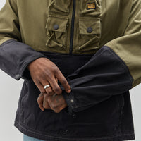 Kapital Unisex Chino 2Tone Nickel 6 Anorak, Khaki Black