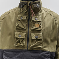 Kapital Unisex Chino 2Tone Nickel 6 Anorak, Khaki Black