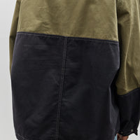 Kapital Unisex Chino 2Tone Nickel 6 Anorak, Khaki Black
