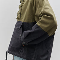Kapital Unisex Chino 2Tone Nickel 6 Anorak, Khaki Black