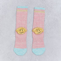 Kapital 60 Yarns Grandrelle Ivy Smilie Socks, Pink