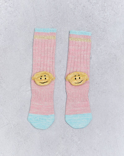 Kapital 60 Yarns Grandrelle Ivy Smilie Socks, Pink