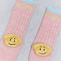 Kapital 60 Yarns Grandrelle Ivy Smiley Socks, Pink