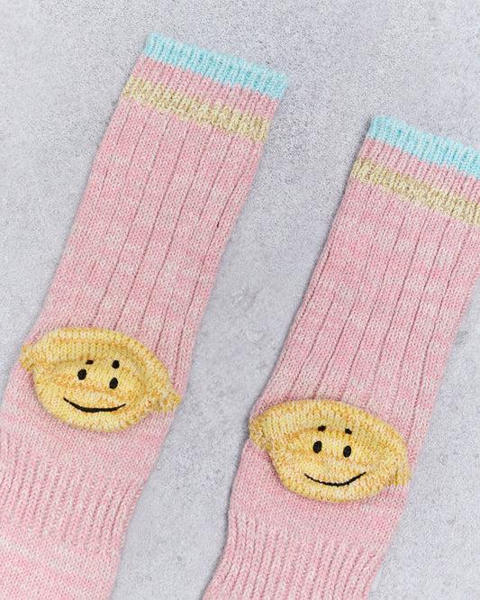 Kapital 60 Yarns Grandrelle Ivy Smiley Socks, Pink