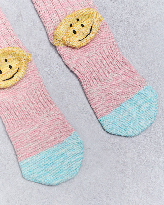 Kapital 60 Yarns Grandrelle Ivy Smiley Socks, Pink