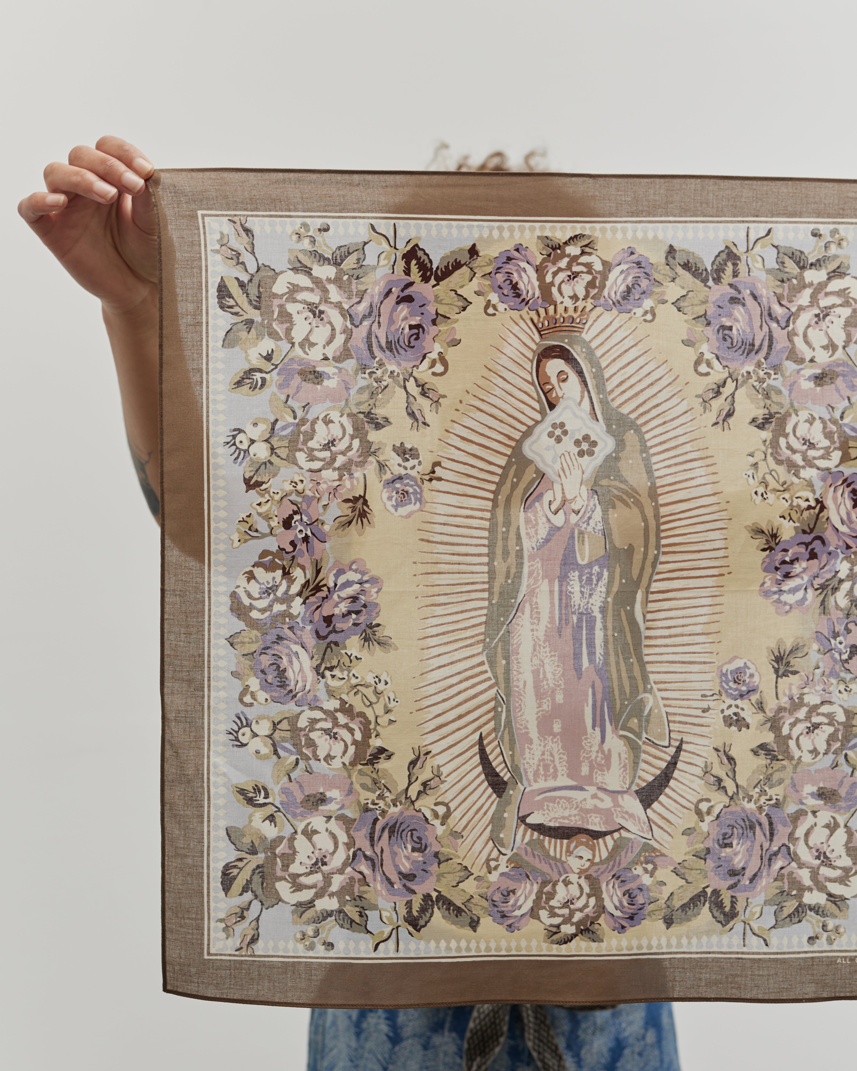 kapital キャピタル バンダナ マリア bandana ブラウン ピンク Kapital Color Bandana, Brown Peckish Maria – Glasswing