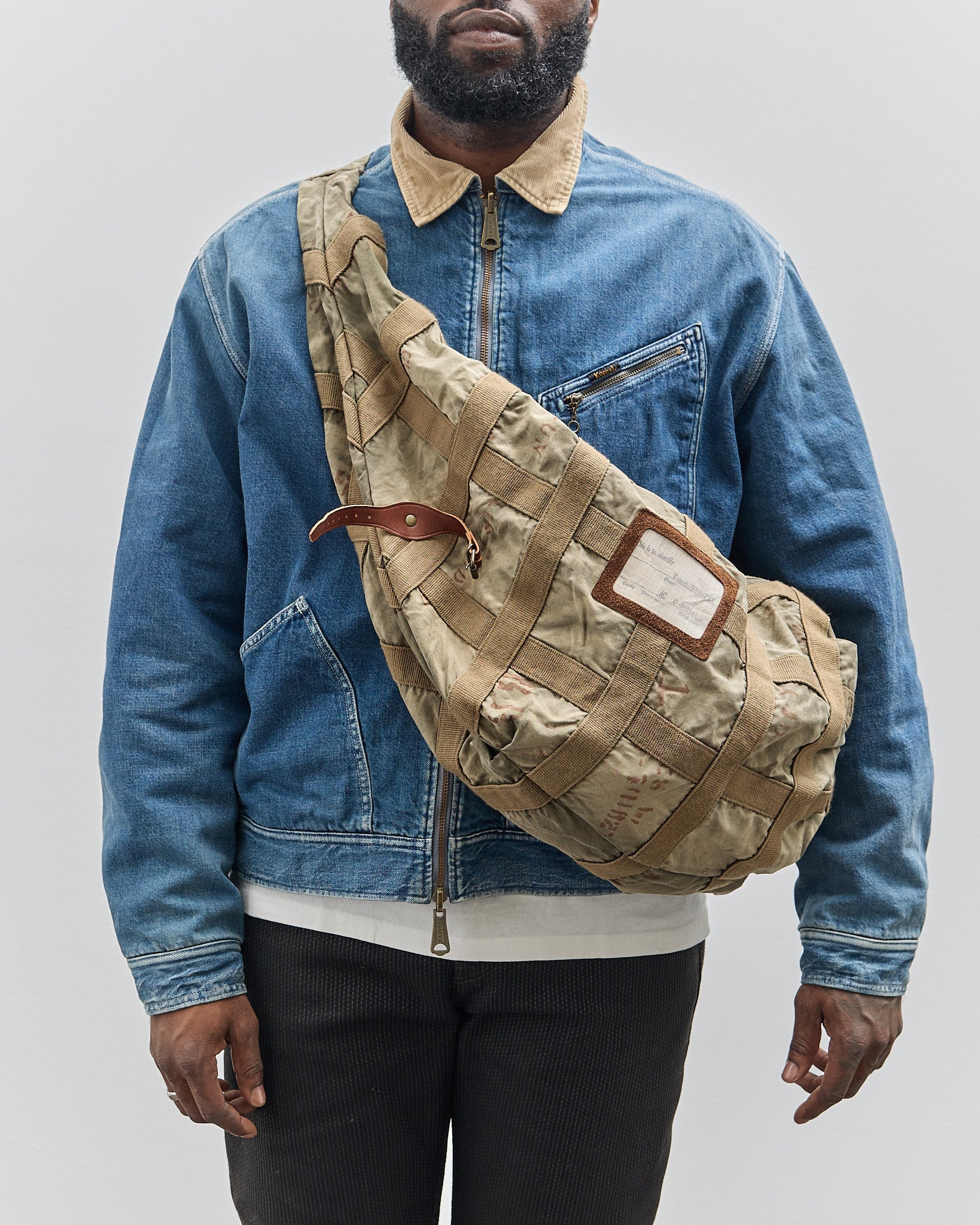 Kapital Cotton Leather Prisoner-Craft Tattersall Snufkin Bag