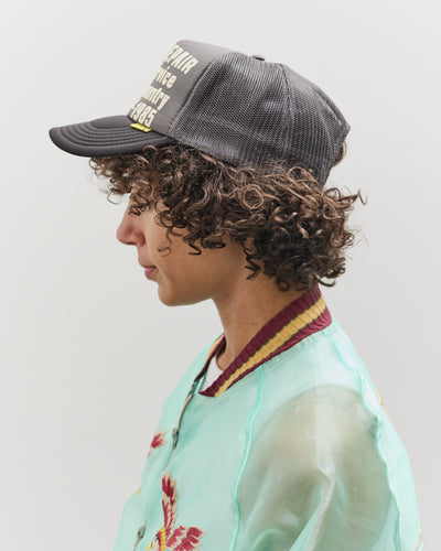 Kapital DENIM REPAIR SERVICE Track Cap, GRYxBlack