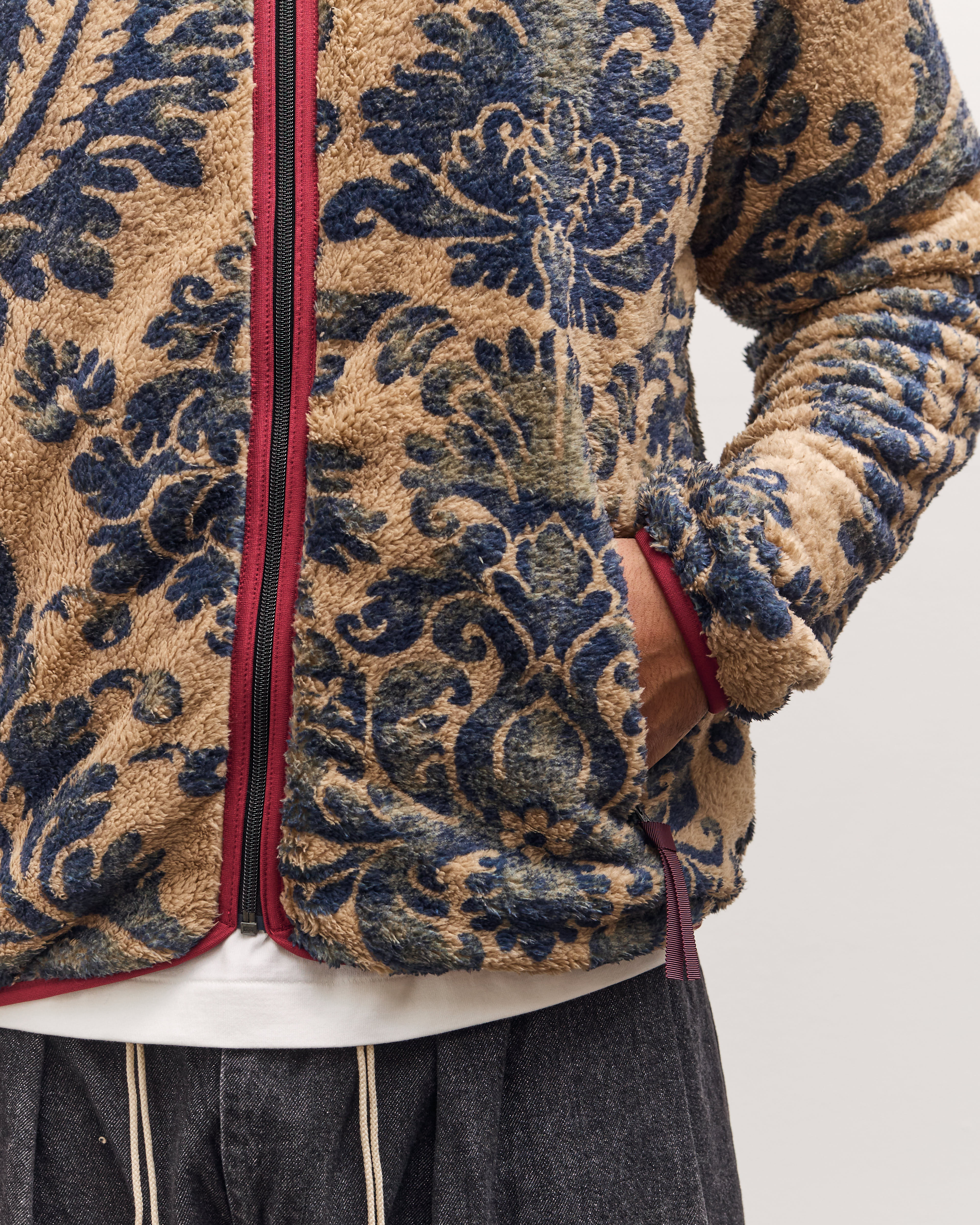 Kapital Damascus Fleece Zip Blouson, Virgin Maria, Beige – Glasswing