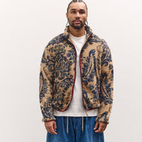 Kapital Damask Fleece Zip, Beige