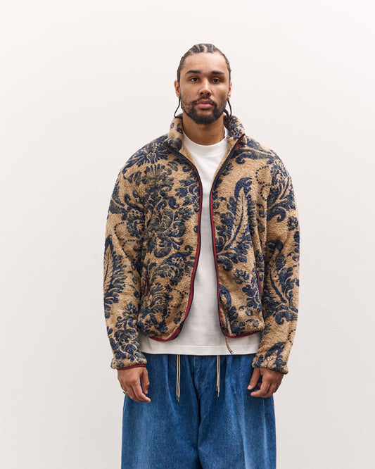 Kapital Damask Fleece Zip, Beige