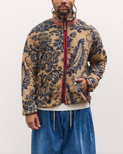 Kapital Damask Fleece Zip, Beige