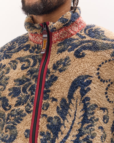 Kapital Damask Fleece Zip, Beige