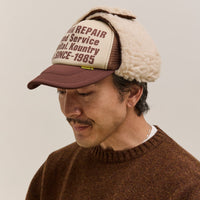 Kapital Denim Repair Service Lumber Trucker Cap, Ecrxbrwn
