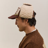 Kapital Denim Repair Service Lumber Trucker Cap, Ecrxbrwn