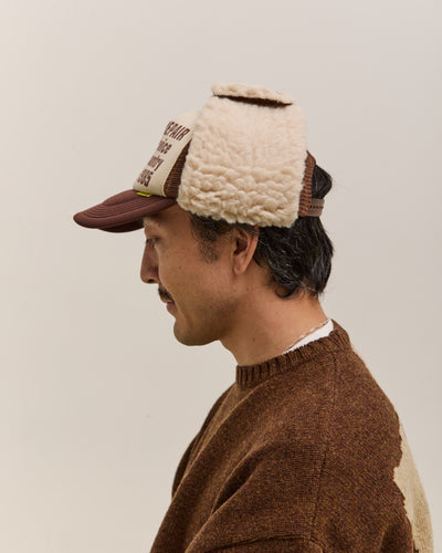 Kapital Denim Repair Service Lumber Trucker Cap, Ecrxbrwn