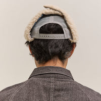 Kapital Denim Repair Service Lumber Trucker Cap, Gryxblk