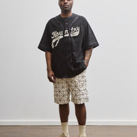 Kapital Densed Bone Jersey Baseball Shirt, Black