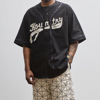 Kapital Densed Bone Jersey Baseball Shirt, Black