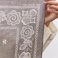Kapital Escargot Flower Bandana, 30x30, Khaki