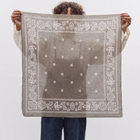 Kapital Escargot Flower Bandana, 30x30, Khaki