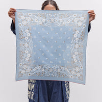 Kapital Fastcolor Selvedge Bandana, Churchill Garden Large, Sax